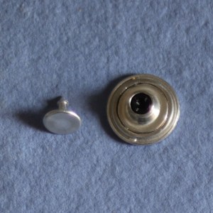 Bouton rond métal plat - Argenté