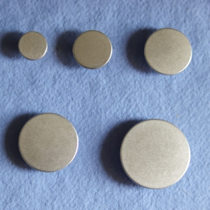 Bouton rond métal plat - Argenté