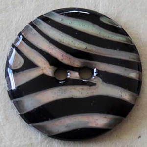 Bouton rond en nacre motif noir et blanc 23 mm - motif zébré