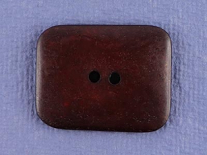 Bouton rectangulaire en os 35x25 mm - Marron foncé