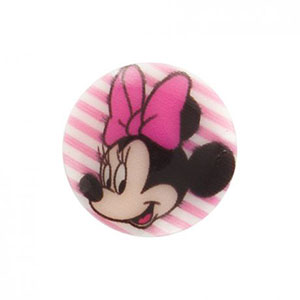 Boutons Tête de Minnie Rose 15 mm - Carte de 6 boutons