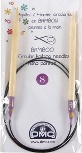 Aiguilles circulaires 80 cm artisanales en bambou n°8 - DMC