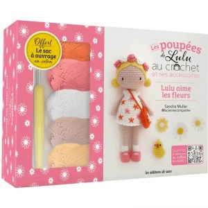 Coffret Lulu aime les fleurs : poupée au crochet et ses accessoires