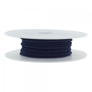 Cordon polyester diamètre 2 mm - Bobine de 25 m - Bleu marine