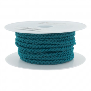 Cordon polyester diamètre 3,5 mm - Bobine de 25 m - Bleu canard