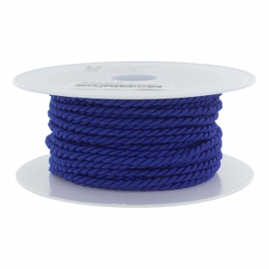 Cordon polyester diamètre 3,5 mm - Bobine de 25 m - Bleu Royal