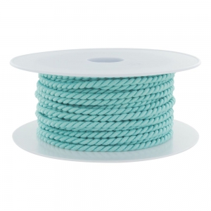 Cordon polyester diamètre 3,5 mm - Bobine de 25 m - Bleu Turquoise