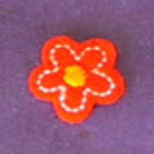 Fleur thermocollante en feutrine PM - Orange