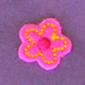 Fleur thermocollante en feutrine PM - Fuschia