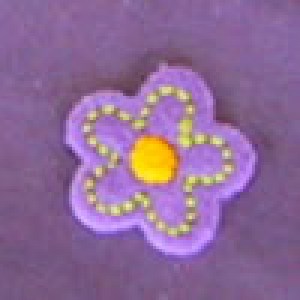 Fleur thermocollante en feutrine PM - Violet