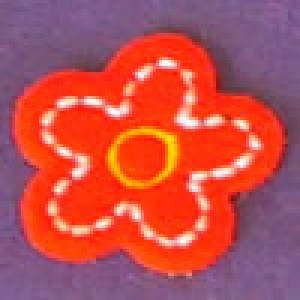 Fleur thermocollante en feutrine GM - Orange