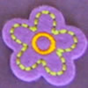 Fleur thermocollante en feutrine GM - Violet