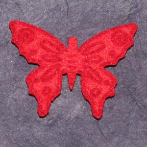 Papillon en feutrine avec motif - Rouge