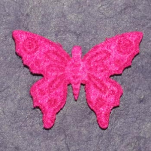 Papillon en feutrine avec motif - Fuschia