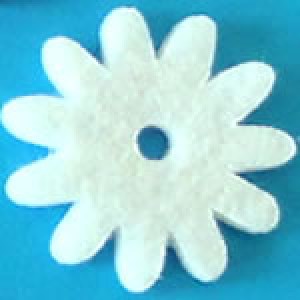 Fleur en feutrine 3,5 cm - Blanc