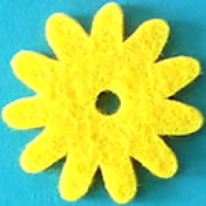 Fleur en feutrine 3,5 cm - Jaune