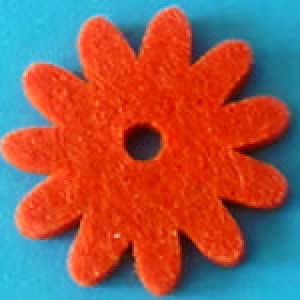 Fleur en feutrine 3,5 cm - Orange