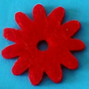 Fleur en feutrine 3,5 cm - Rouge