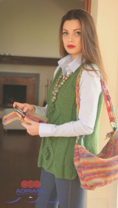 Gilet et Sac Tipo en Adriafil Mirtillo
