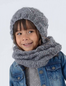 128/20 Snood à jours coeur en Plassard Melopée