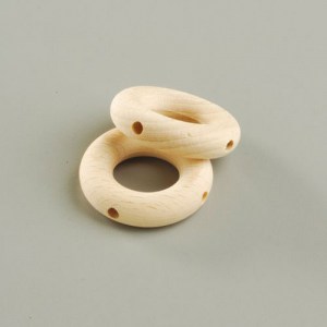 Pièces pour Variojo - Anneaux en bois 2 pièces - Diam. 40 mm - Orifices 4 mm