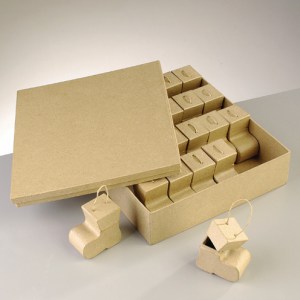 Set de boîtes de calendrier de l'Avent en carton Papp Art - Bottes