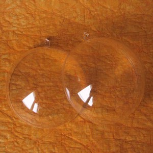 Boule transparente en plastique en 2 parties