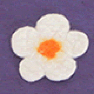 Fleur en laine feutrée à la main - Ecru