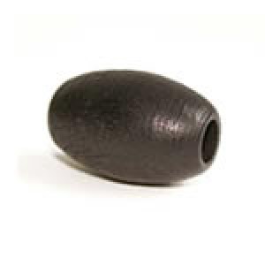 Perle à macramé ovale en bois gros trou 22x32 mm - Noir