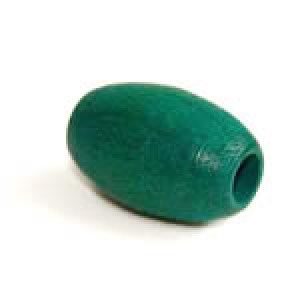 Perle à macramé ovale en bois gros trou 22x32 mm - Vert