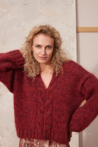 Kit à tricoter Lang Yarns Flaminia Pull Top-Down en Mohair Luxe