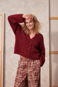 Kit à tricoter Lang Yarns Flaminia Pull Top-Down en Mohair Luxe
