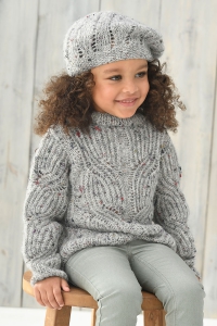 Kit  tricoter Plassard Enfant Bret et Pull  point fantaisie en Bruine