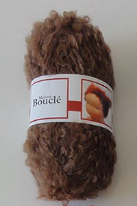 Laine mohair bouclée pour cheveux de poupées - Pelote de 50 gr - Chatain clair