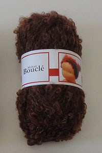 Laine mohair bouclée pour cheveux de poupées - Pelote de 50 gr - Chatain foncé