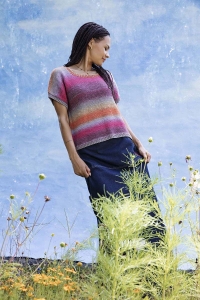 2571-05 Modèle Rachel Pull manches courtes en Lang Yarns Silk Color