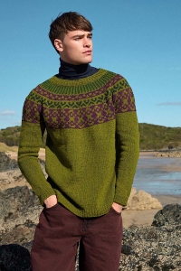 2587-268 Modèle Ronan Pull Top Down en Lang Yarns Donegal Woolen Spun