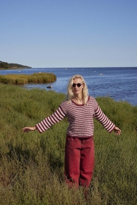 2590-007 Modèle Chloé Pull top down en Lang Yarns Cotton Tweed