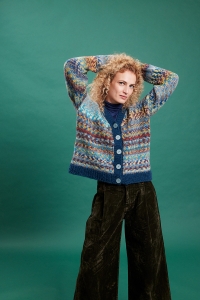 2593-001 Modèle Pepita Gilet en top-down en Lang Yarns Cloud et WoolAddicts Promise