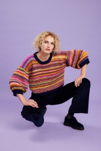 2593-004 Modèle Winola Pull en top-down en Lang Yarns Cloud et WoolAddicts Promise
