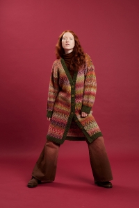 2593-007 Modèle Polly Long gilet en Lang Yarns Cloud et WoolAddicts Promise