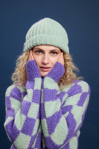 2593-012 Modèle Quinley Bonnet en Lang Yarns Cloud et WoolAddicts Promise