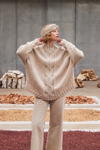 2597-003 Modèle Nadine Chemise poncho en Lang Yarns Naturalis