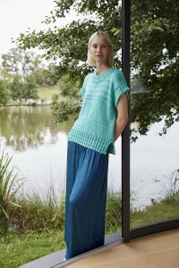285-26 Modèle Flow Of Life Pull sans manches top-down en Wool Addicts by Lang Yarns Glow