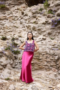 285-38 Modèle Wildflower Haut en Wool Addicts by Lang Yarns Artsy