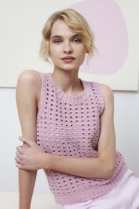 288-01 Modèle Nuria Haut au crochet en Lang Yarns Ananas