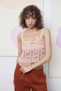 288-11 Modèle Anais Haut au crochet en Lang Yarns Belle