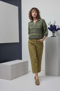 288-25 Modèle Sanne Pull polo en Lang Yarns Fiesta et Lace