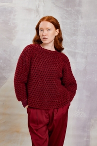 290-065 Modèle Tamira Pull top down en Lang Yarns Malou Light
