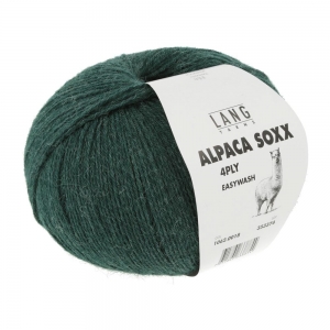 Lang Yarns Alpaca Soxx 4 Fils - Pelote de 100 gr - Coloris 0018 Vert Bouteille Mélangé